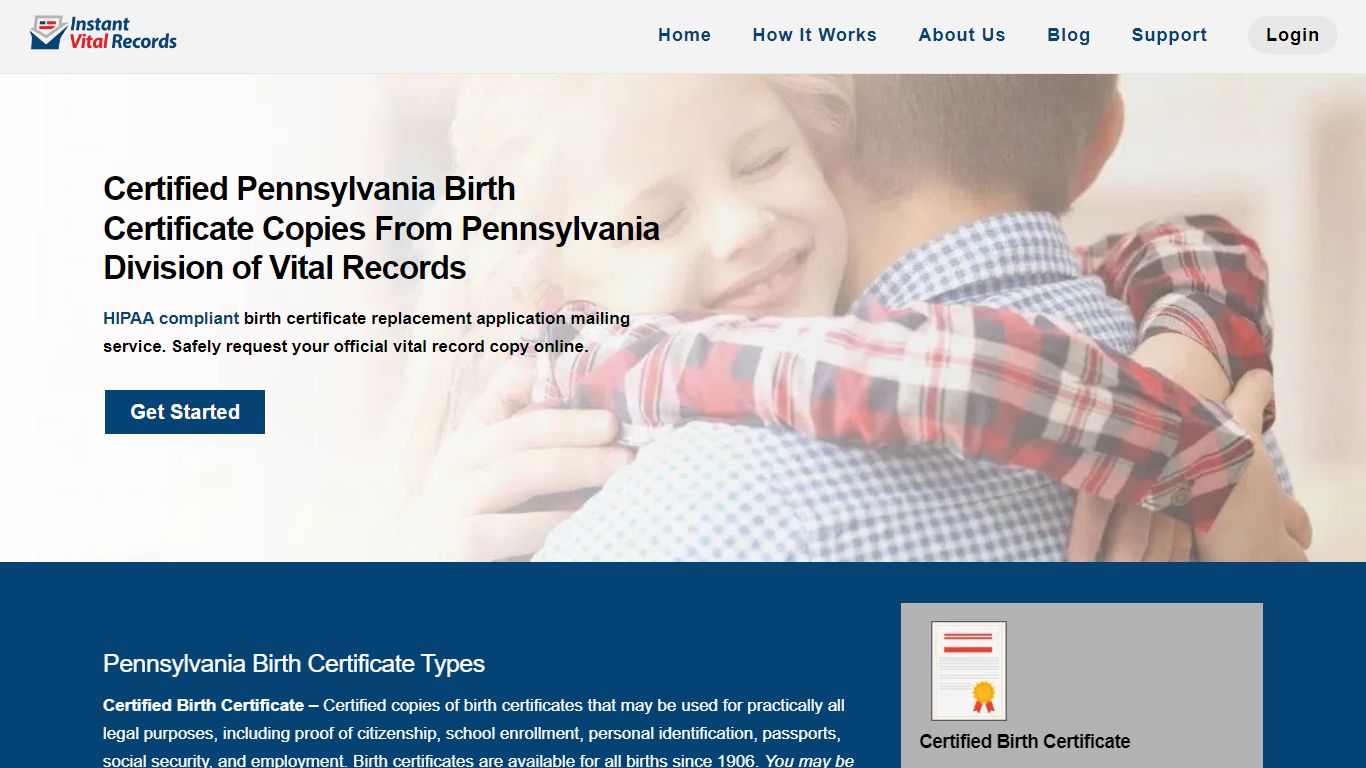 Pennsylvania Birth Certificate Replacement - InstantVitalRecords